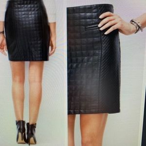 Quilted faux-leather skirt